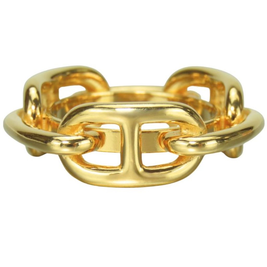 Hermes Scarf Ring Chaine D'ancre Metal Gold Plated Accessories